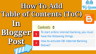 How To Add Table of Contents (ToC) In Blogger Post