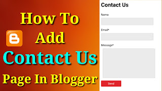 How To Add Contact Us Page In Blogger Blog