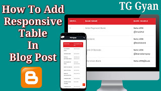 How To Add Responsive Table In Blogger Blog Post